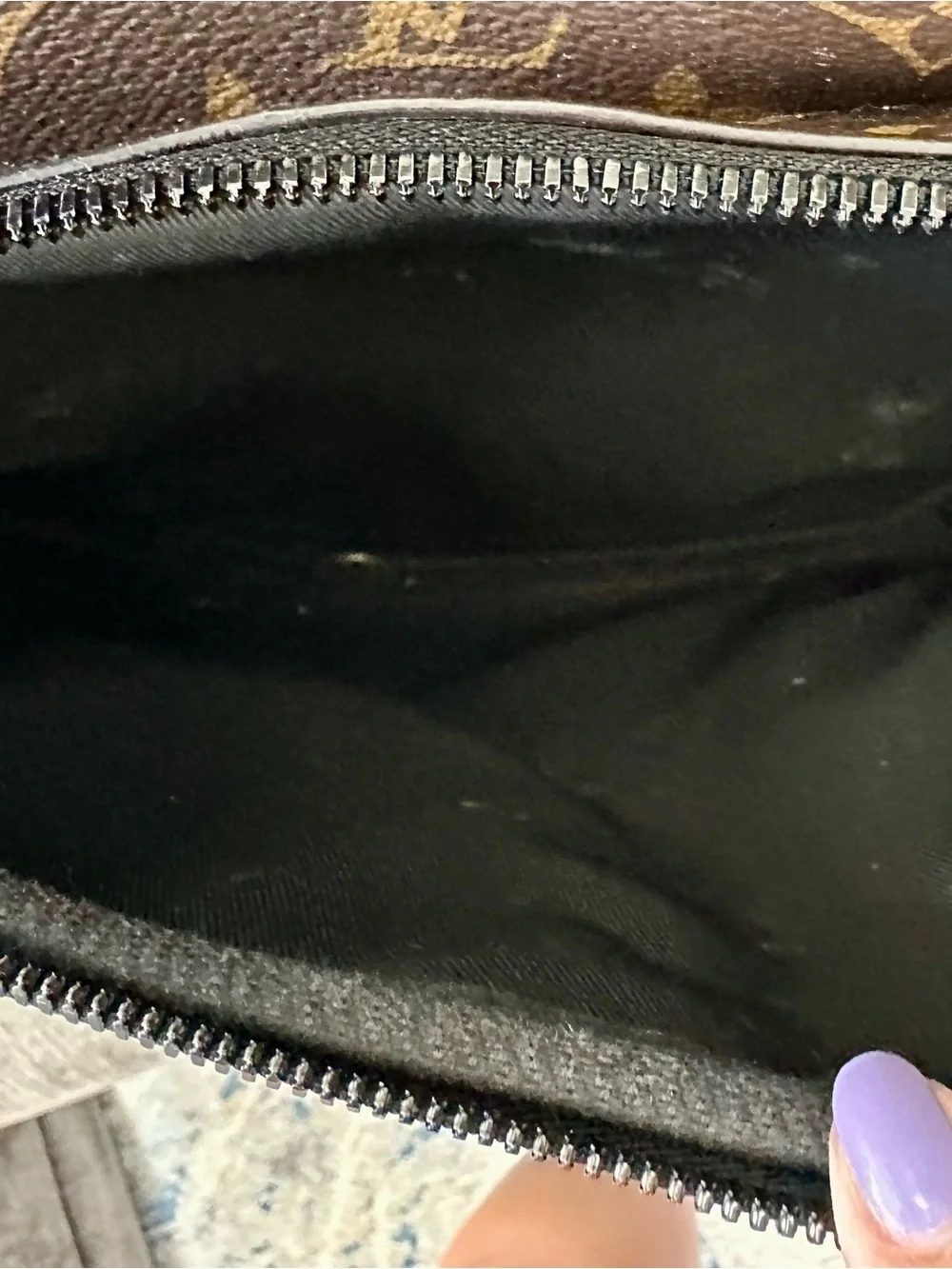 Louis Vuitton Brown Monogram Canvas Backpack with Black Trim